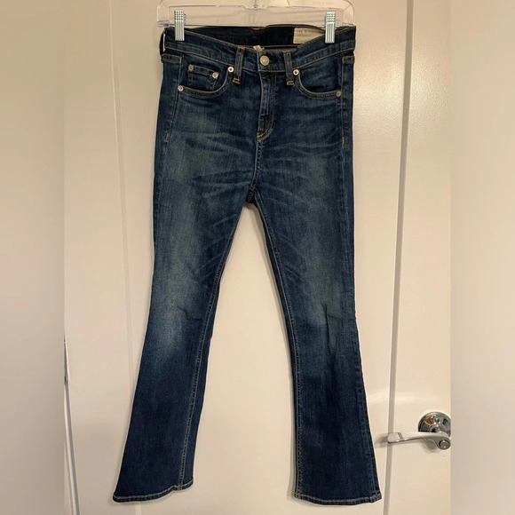 rag & bone Denim - Rag & Bone 10-inch boot cut cropped jeans, dark wash, size 26